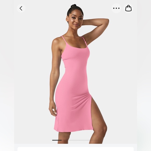 New Halara Pink Bodycon Tied Back Dress Knit - Picture 4 of 4